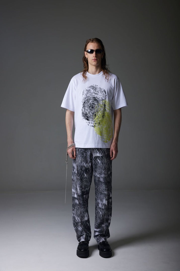 DOUBLE FLOCK FINGERPRINTED OVERSIZED TSHIRT