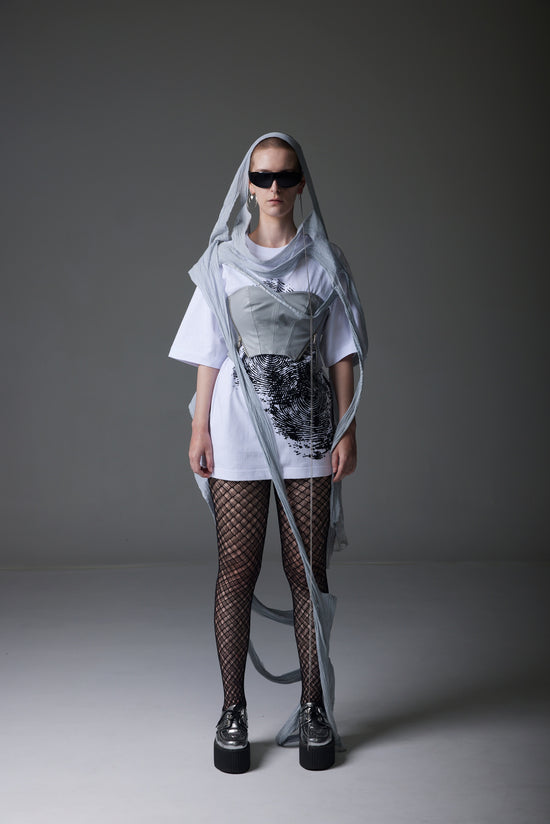 DOUBLE FLOCK FINGERPRINTED OVERSIZED TSHIRT