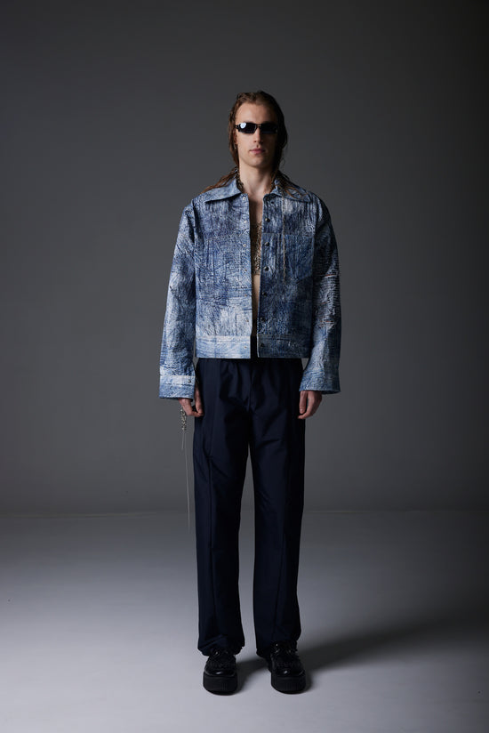 BLACK WATERREPELLENT PANTS STRAIGHT FITTED