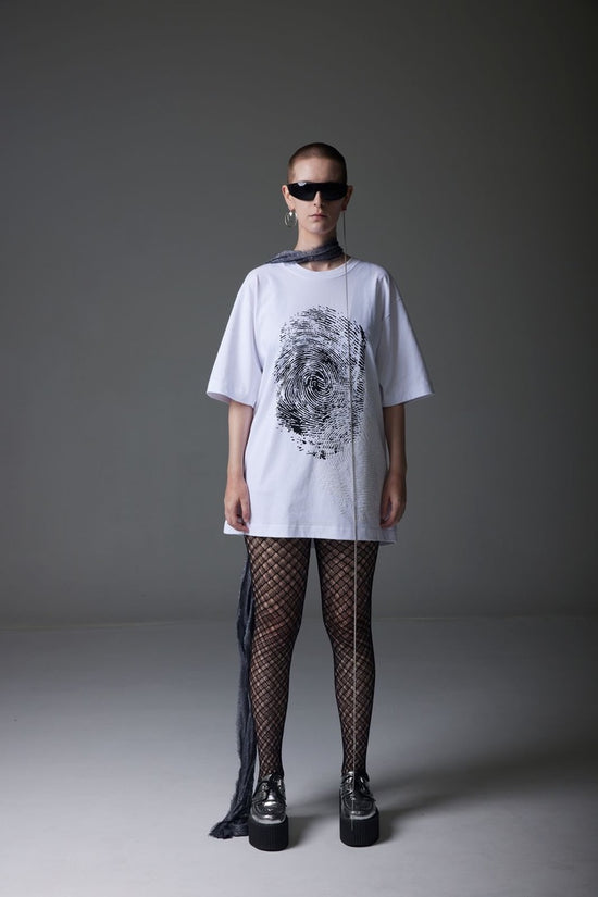 DOUBLE FLOCK FINGERPRINTED OVERSIZED TSHIRT