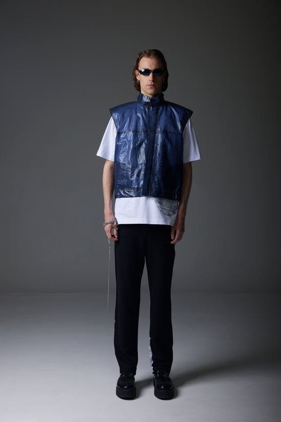 DOUBLE PRINTED OVERSIZED UNISEX TSHIRT CLOUDGREY FLOCKPRINT