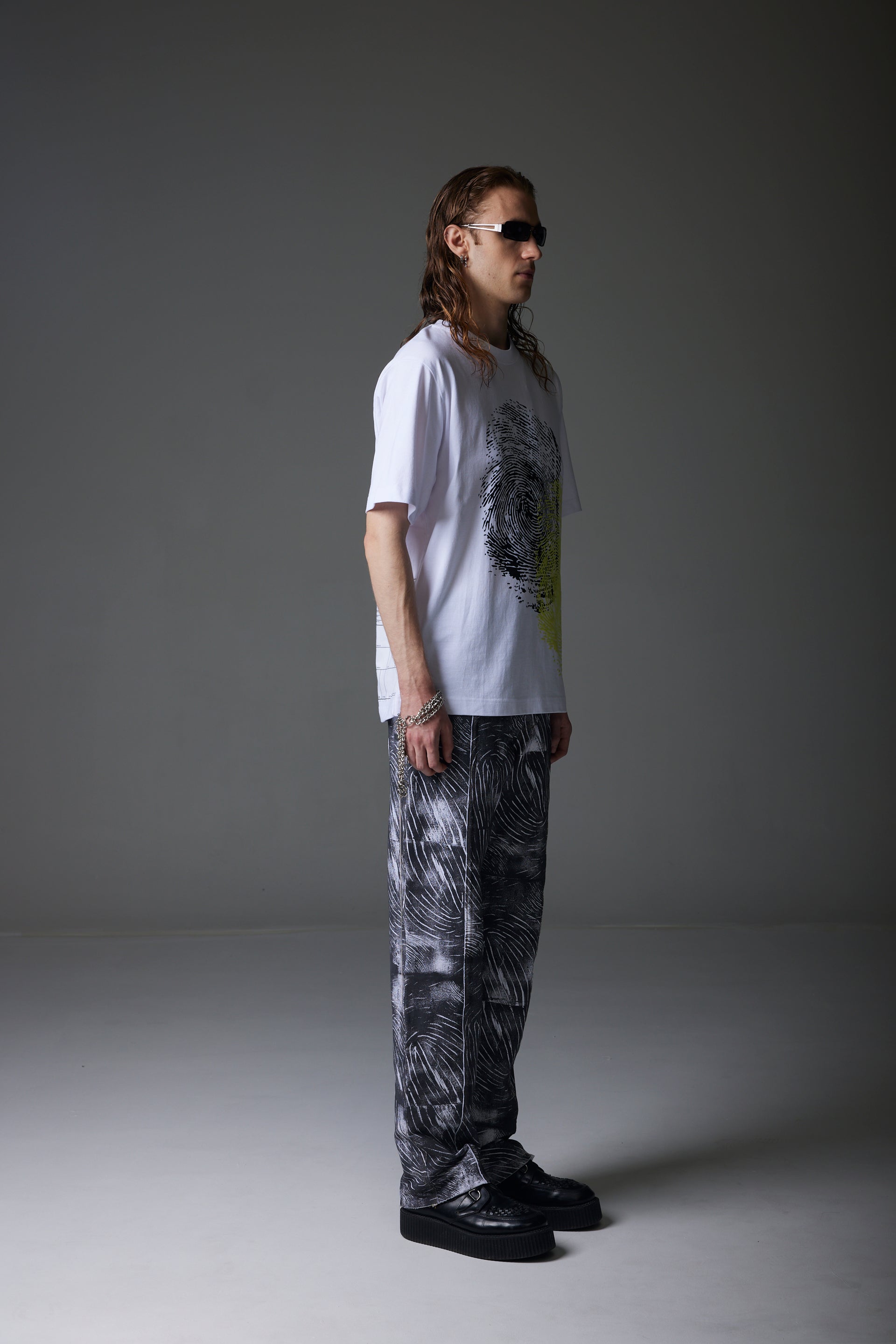DOUBLE FLOCK FINGERPRINTED OVERSIZED TSHIRT