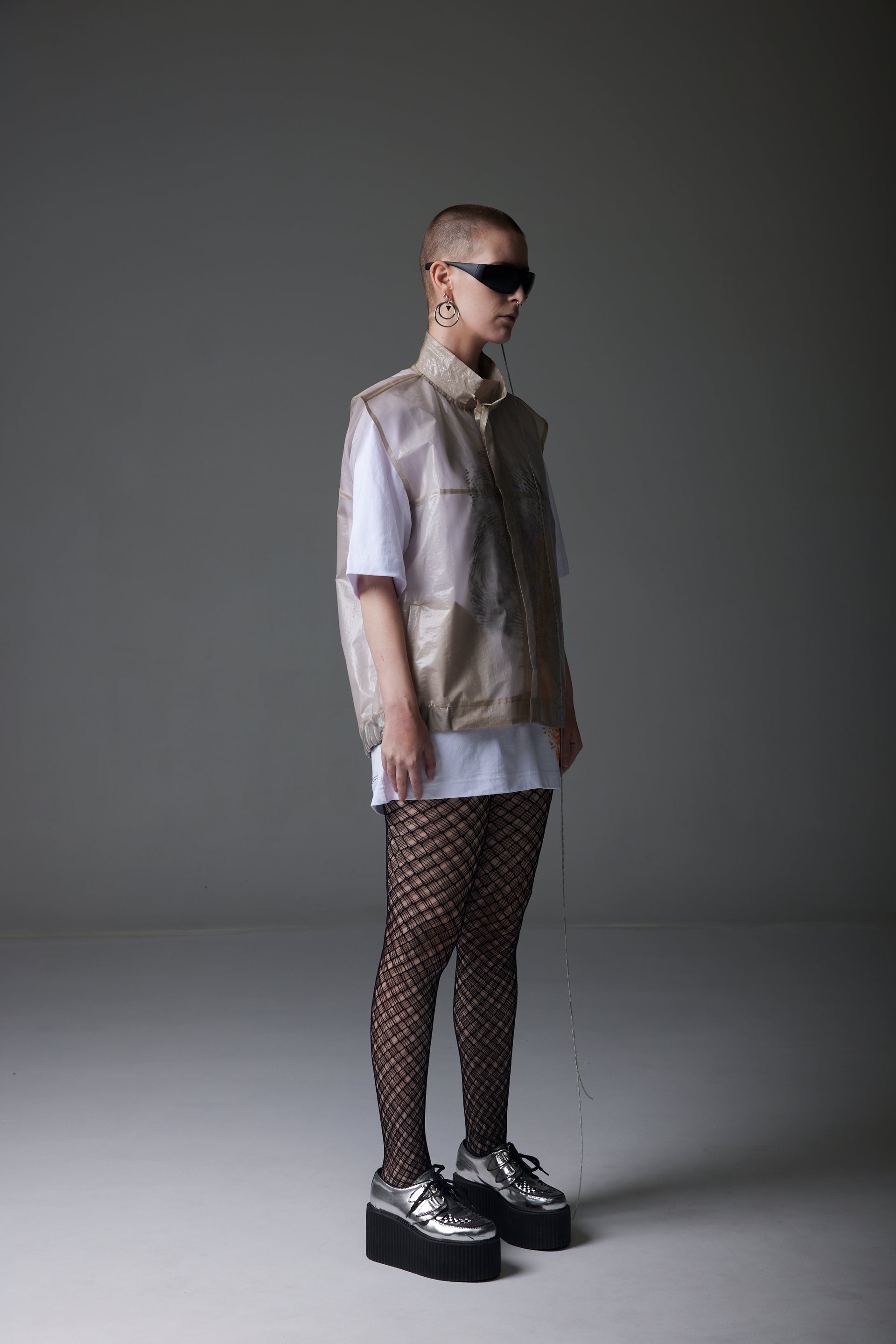 DOUBLE PRINTED OVERSIZED UNISEX TSHIRT HONEYORANGE FLOCKPRINT
